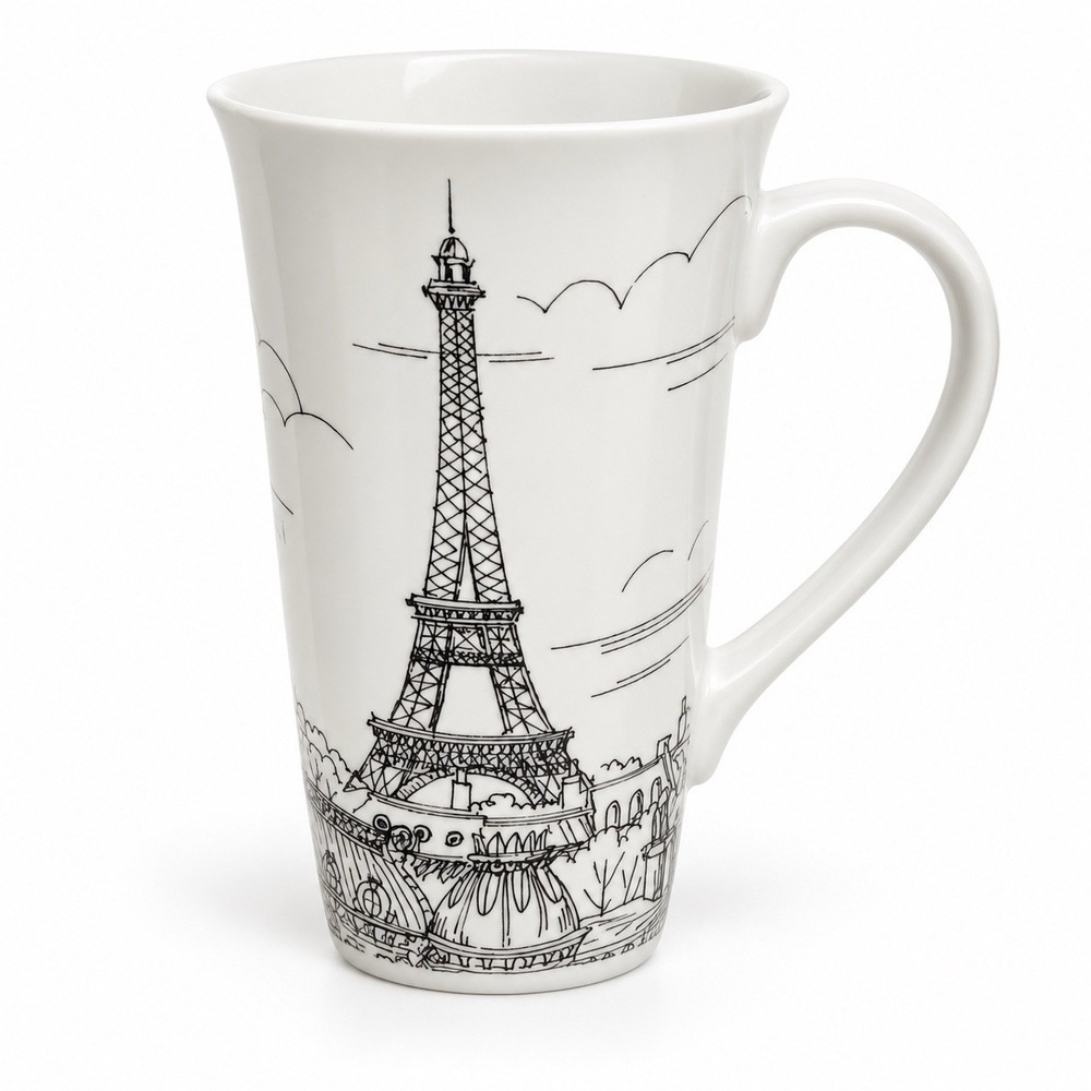 222 Fifth City Scenes Paris Eiffel Tower Oversized Latte Mug 6.25" Fine China